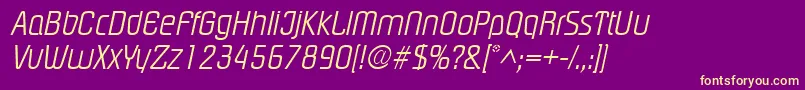 PloverlightItalic Font – Yellow Fonts on Purple Background