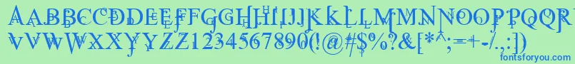 JeanSplice Font – Blue Fonts on Green Background