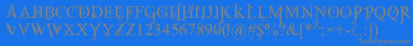 フォントJeanSplice – 青い背景に灰色の文字