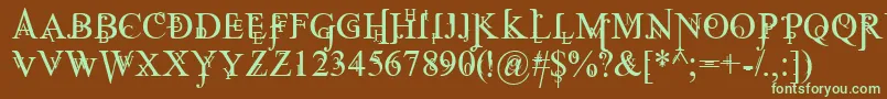 JeanSplice Font – Green Fonts on Brown Background