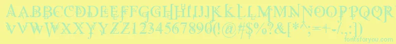 JeanSplice Font – Green Fonts on Yellow Background