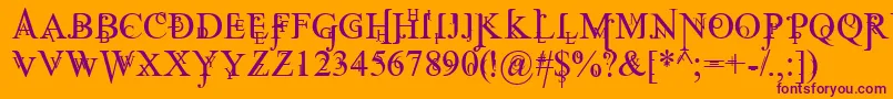 JeanSplice Font – Purple Fonts on Orange Background
