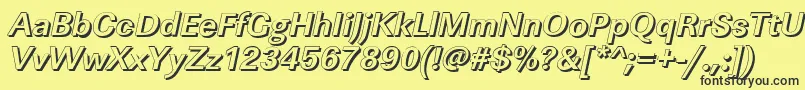 LinearshBolditalic Font – Black Fonts on Yellow Background