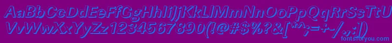 Fonte LinearshBolditalic – fontes azuis em um fundo violeta