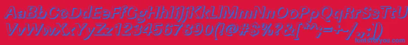 LinearshBolditalic Font – Blue Fonts on Red Background