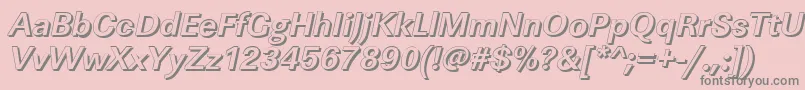 フォントLinearshBolditalic – ピンクの背景に灰色の文字