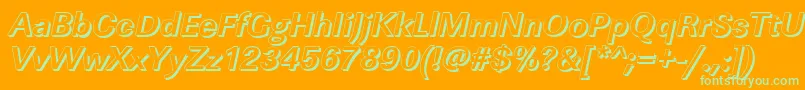 フォントLinearshBolditalic – オレンジの背景に緑のフォント