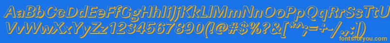 LinearshBolditalic Font – Orange Fonts on Blue Background