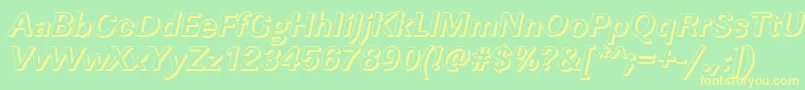 LinearshBolditalic Font – Yellow Fonts on Green Background