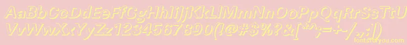 Police LinearshBolditalic – polices jaunes sur fond rose
