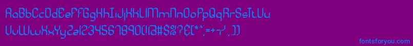 フォントQuadrcal – 紫色の背景に青い文字