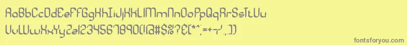 フォントQuadrcal – 黄色の背景に灰色の文字