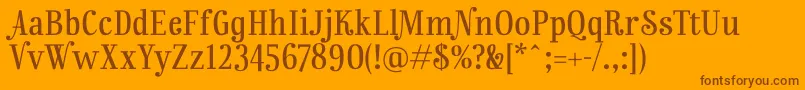 Rainbowmansion Font – Brown Fonts on Orange Background