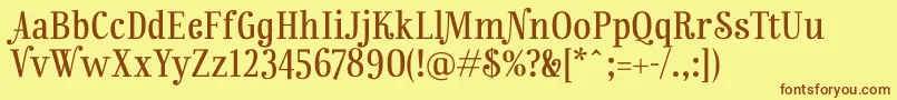 Rainbowmansion Font – Brown Fonts on Yellow Background