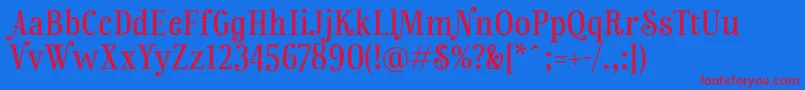 Rainbowmansion Font – Red Fonts on Blue Background