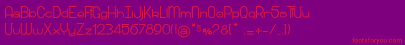 SnowRidersXs-Schriftart – Rote Schriften auf violettem Hintergrund