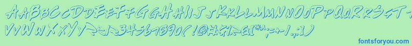 Writev2o Font – Blue Fonts on Green Background