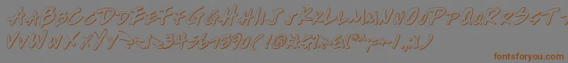 Writev2o-fontti – ruskeat fontit harmaalla taustalla