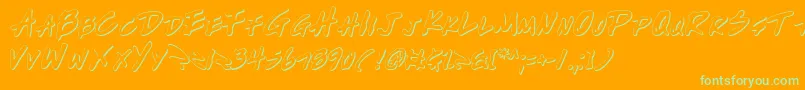 Writev2o Font – Green Fonts on Orange Background