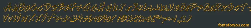 Writev2o-Schriftart – Orangefarbene Schriften auf schwarzem Hintergrund