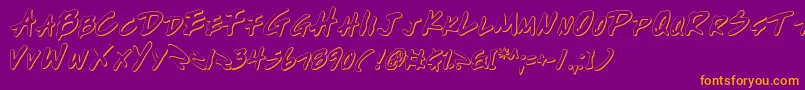 Writev2o Font – Orange Fonts on Purple Background