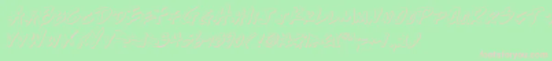 Writev2o Font – Pink Fonts on Green Background