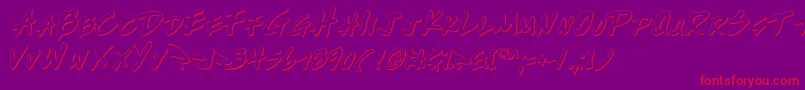 Writev2o Font – Red Fonts on Purple Background