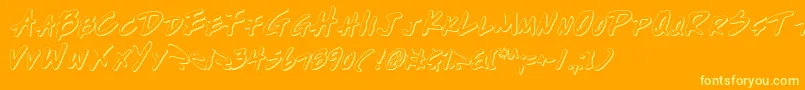 Writev2o Font – Yellow Fonts on Orange Background