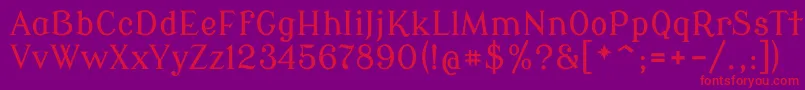 フォントModernantiquaRegular – 紫の背景に赤い文字