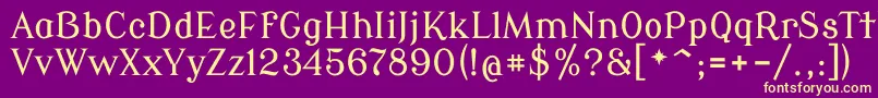 ModernantiquaRegular-Schriftart – Gelbe Schriften auf violettem Hintergrund