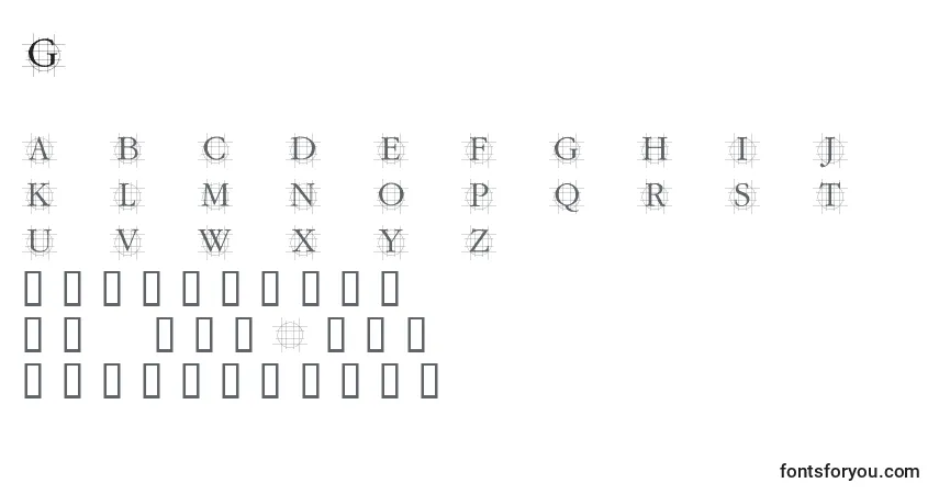 Schriftart Grafcirculum – Alphabet, Zahlen, spezielle Symbole