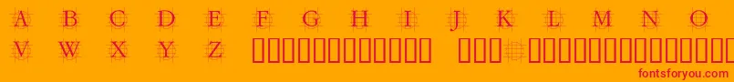 フォントGrafcirculum – オレンジの背景に赤い文字
