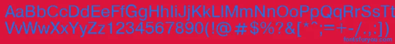 HelvdlRegular Font – Blue Fonts on Red Background