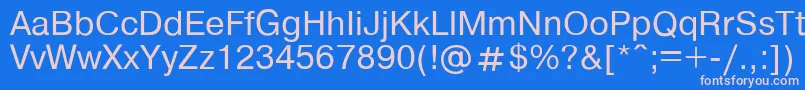 HelvdlRegular-fontti – vaaleanpunaiset fontit sinisellä taustalla