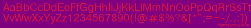 HelvdlRegular Font – Red Fonts on Purple Background