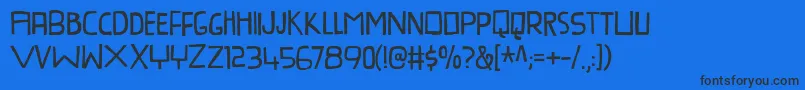 フォントProvokateurDemo – 黒い文字の青い背景