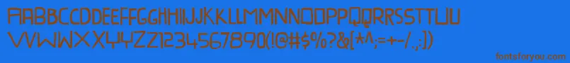 ProvokateurDemo-Schriftart – Braune Schriften auf blauem Hintergrund