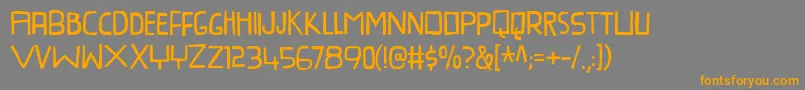 フォントProvokateurDemo – オレンジの文字は灰色の背景にあります。