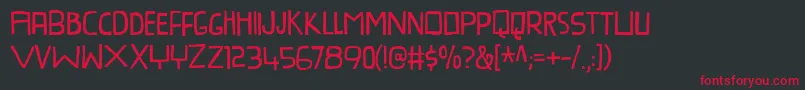 フォントProvokateurDemo – 黒い背景に赤い文字