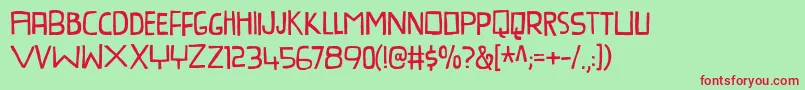 ProvokateurDemo Font – Red Fonts on Green Background