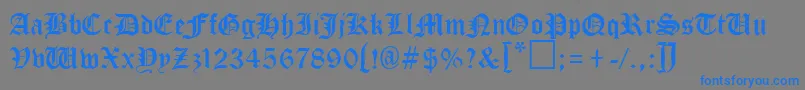 フォントTungiaRegular – 灰色の背景に青い文字