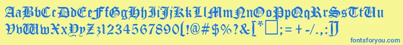 TungiaRegular Font – Blue Fonts on Yellow Background