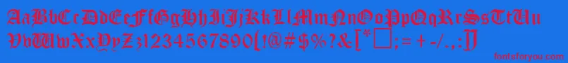 TungiaRegular Font – Red Fonts on Blue Background