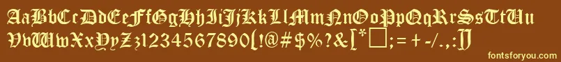 TungiaRegular-fontti – keltaiset fontit ruskealla taustalla