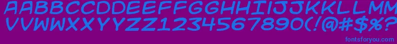 Kidkosmici Font – Blue Fonts on Purple Background