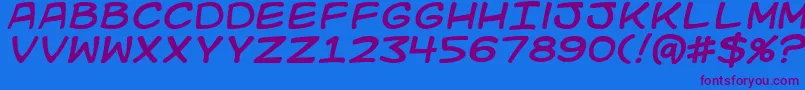 Kidkosmici Font – Purple Fonts on Blue Background