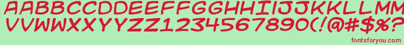 Kidkosmici Font – Red Fonts on Green Background