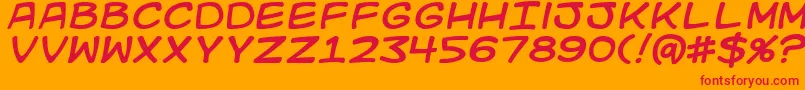 Kidkosmici Font – Red Fonts on Orange Background