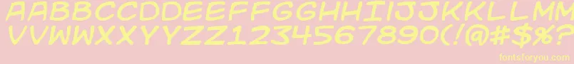 Kidkosmici Font – Yellow Fonts on Pink Background