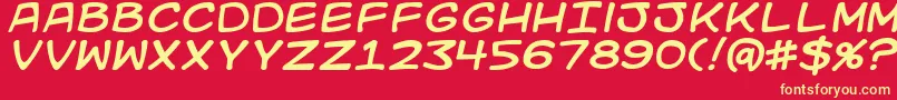 Kidkosmici Font – Yellow Fonts on Red Background